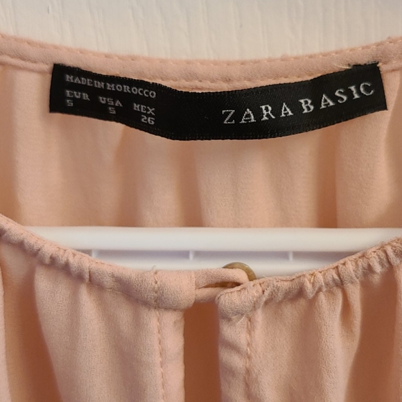 🪷Zara Basic Blush Blouse with Lace - Picture 7 of 14